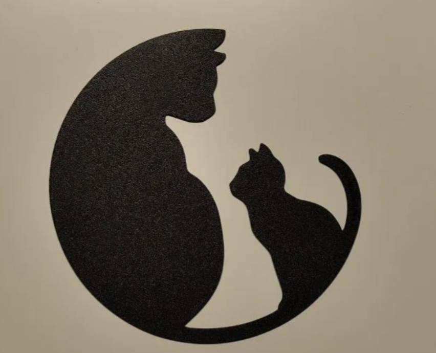 Silueta de amor gatuno