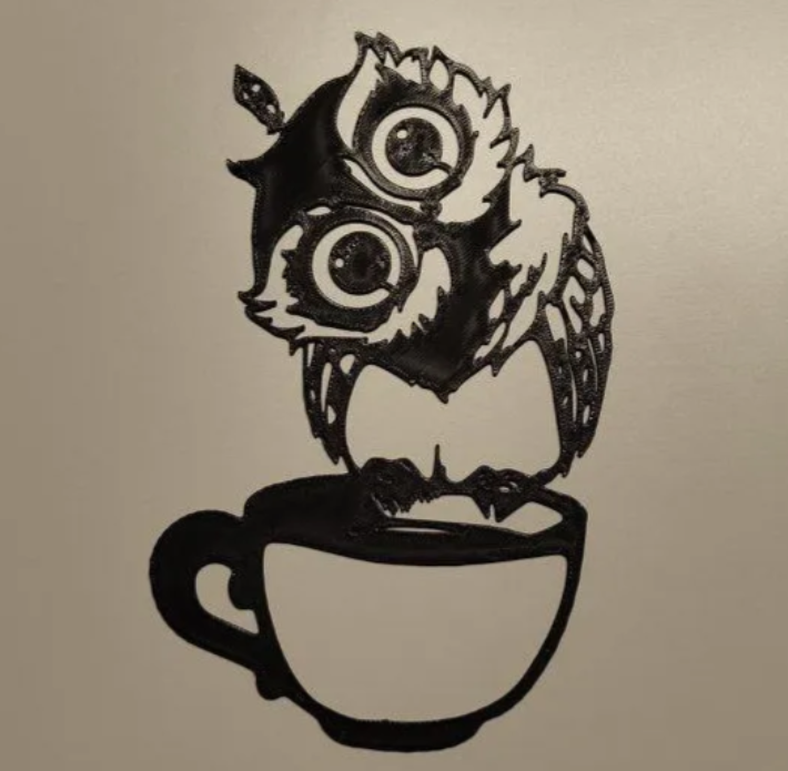Silueta Búho y café
