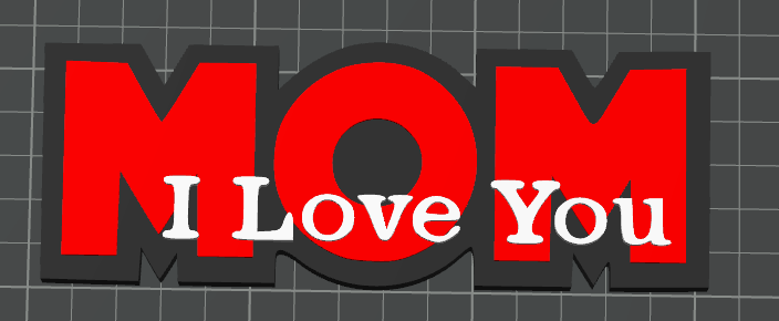 Letrero Decorativo 3D "MOM – I Love You"