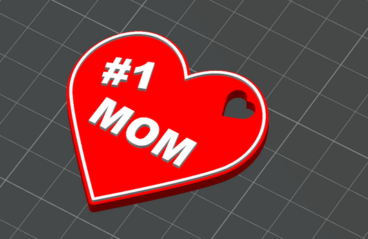 Llavero 3D "MOM 1#" – Corazón